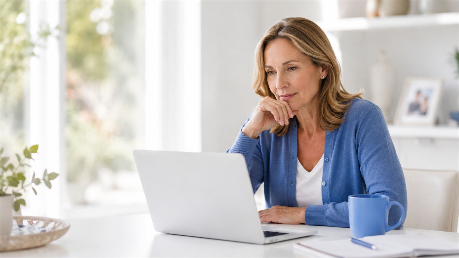 A family member and an older person talking with a care professional